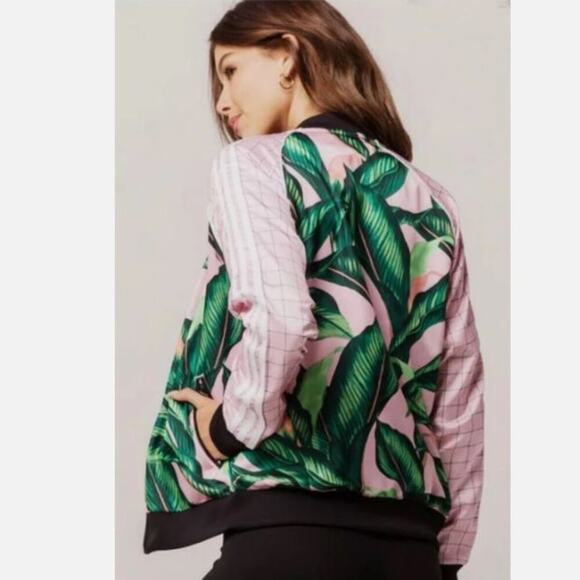 Adidas x FARM RIO Track Jacket XS Palm Leaf Print Tropical Superstar DH3071 - Picture 2 of 11